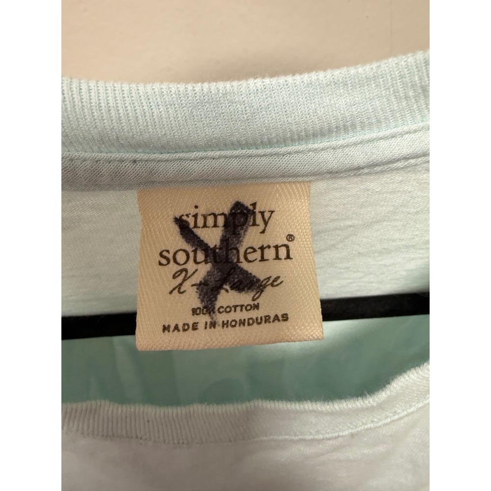 Simply Southern Feeling Lucky Blessed St Patricks Day T-Shirt Mint XL 8189 - Picture 2 of 6